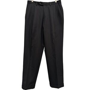 PAZONI Men's Navy Wool Dress Pants Pleated Flat Front Made in Italy‎ Size 32